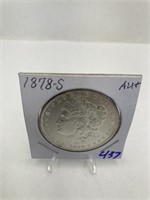 1878-S Silver Dollar Au+