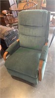 Green upholstered lazy boy recliner rocker chair -