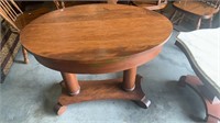 Antique oval side table - missing the side drawer.