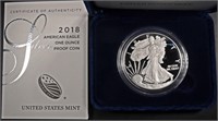 2018-W PROOF AMERICAN SILVER EAGLE OGP
