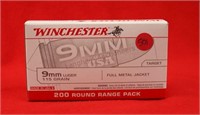 (200) Winchester 9MM 115 Gr FMJ