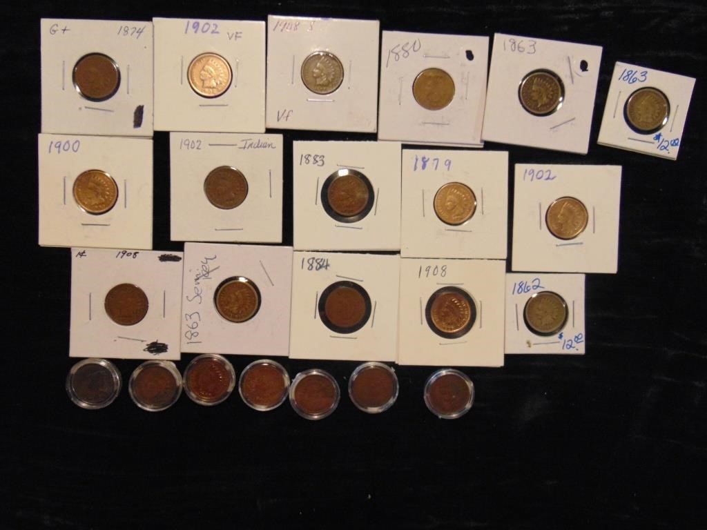 (23) Indian Head Pennies