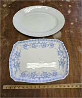 (2) Antique Platters- One Ironstone & Semi