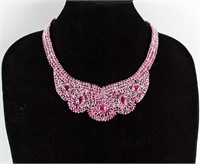 Sterling Silver 16ct Ruby Wide Necklace CR$9950