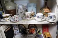 ASSORTED PORCELAIN CUPS & SAUCERS