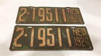Pair of 1926 Nebraska license plates