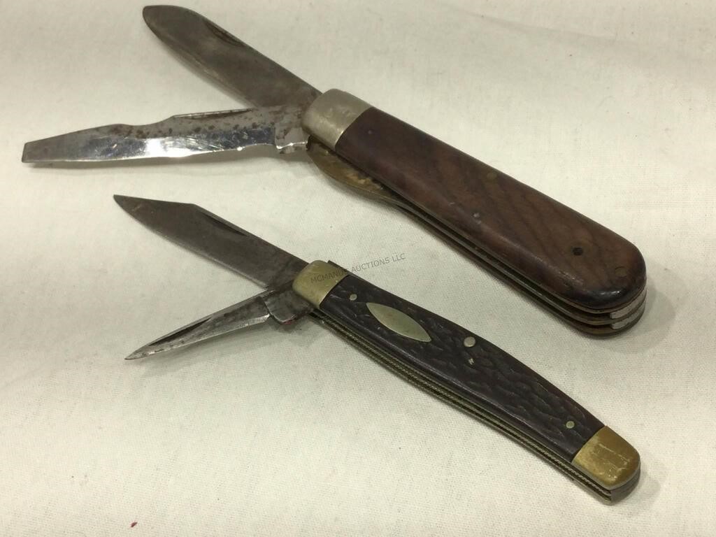 2 Vtg Camillus USA Pocket Knives