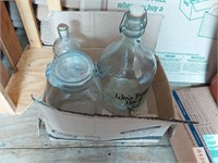Box of 3 misc glass containers