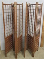 (2) Tri-Fold Wooden Room Dividers
