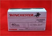 (100) Winchester 40 S&W 165 Gr FMJ