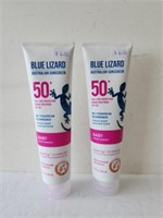 2 blue Lizard baby sunscreens 5oz