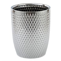 Modern Round Silver Small Trash Can