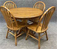 42in Oak Table w/ 4 Chairs