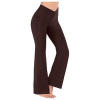 N2058  Scyoekwg Yoga Flare Pants, High Waist, Brow