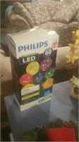 Box of Philips LED 60 bulbs for the holidays