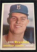1957 Topps #18 Don Drysdale Rookie HOF Lower grade