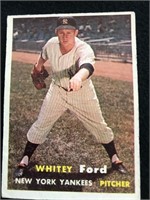 1957 Topps #25 Whitey Ford HOF Lower grade Conditi