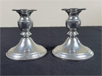 Weighted Pewter Candle Holders (2)