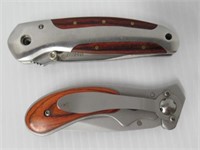 (2) Folding knives Made by Sheffield and Maxam.