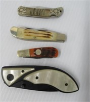 (4) Folding knives Made by The Frost Family,