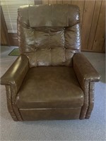 Brown leather recliner