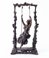 Art Bronze after A. Moreau ‘Girl on Swing’