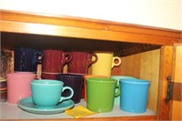 (14) Fiesta Mugs: (1) Coffee w/ Saucer Assorted