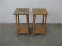 Two 12"x 12"x 2' Wood Planter Pots Stands See Info