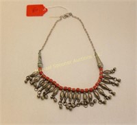 YEMEN BEDOUIN NECKLACE WITH CORAL BEADING