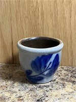Small Pottery Finger Painted Crock