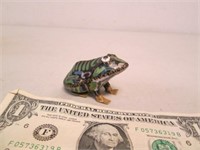 Vintage Cloisonne Enamel Frog Figurine