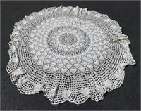 Antique Hand Crochet Round Tablecloth