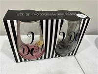 Bride Gift - Wine Glasses I Do/I Do What She Says