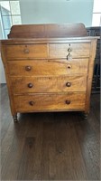 Antique E. Robinson Wood Chest of Drawers