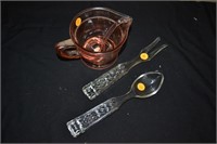Glass Serving Spoon and Fork