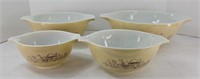 (4) PYREX MUSHROOM NESTING MIXING BOWLS