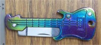 Guitar keychain knife rainbow