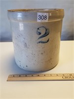 Antique #2 Crock 3 Gallon 9.5" diam 9.5