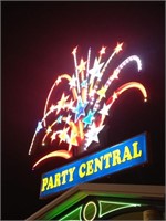 SIGN OVER ENTRY W/ NEON SHOOTING STARS