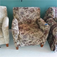 Floral Print Chair with Wood Legs