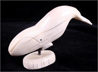 Signed Inuit Humpback Whale Walrus Tusk Carving