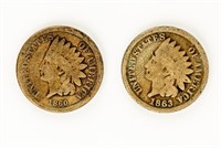 Coin 2 Indian Head Cents-1860 & 1863-G
