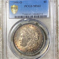 1886-O Morgan Silver Dollar PCGS - MS61
