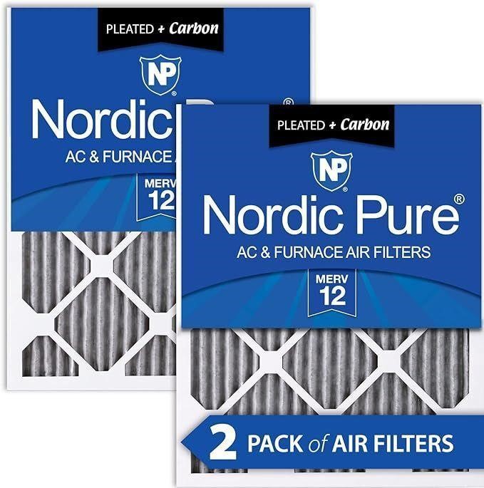 24x24x1 Furnace Air Filters MERV 12 Pleated 2 Pack