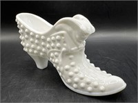 Fenton Hobnail Milk Glass Shoe