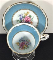 CROWN STAFFORDSHIRE TEACUP & SAUCER