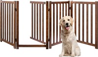 Solid Oak Wood Tall Pet Gate with Door
