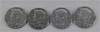 Four Kennedy Half Dollars 40% Silver