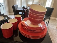 Villeroy & Boch Red Plates,Bowls,& Cups