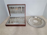 WM ROGERS SILVER SERVING TRAY